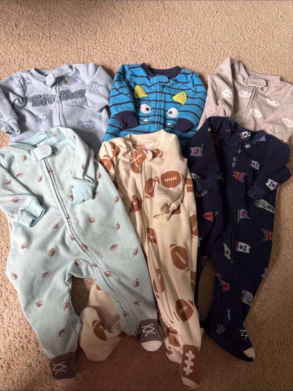 Baby Boys' Footed Fleece One-Piece pajamas size 3 months